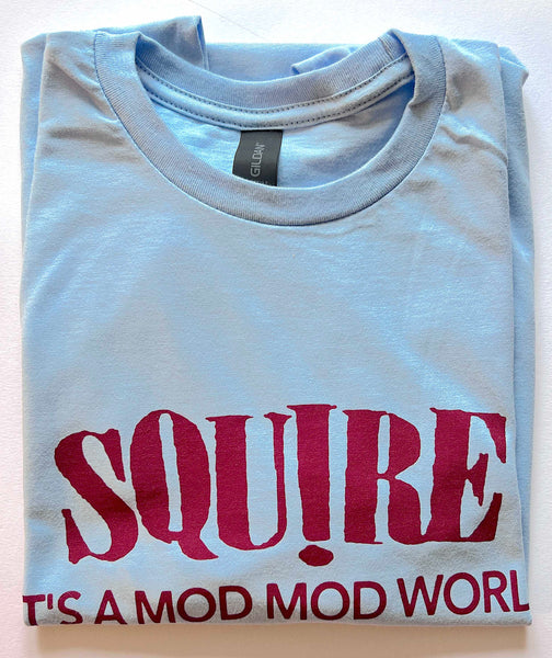 Squire - It's A Mod Mod World - Blue & Burgundy Tee Shirt